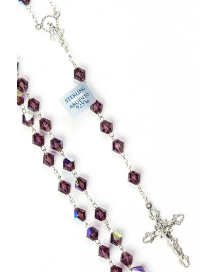 Violet Crystal Silver Rosary 3 Violet Crystal Silver Rosary - Image 3