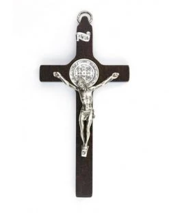 St. Benedict Crucifix Walnut Wood