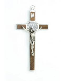 St. Benedict Crucifix Light Wood And Metal