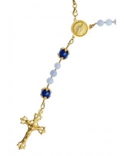 Chalcedony And Blue Jade Rosary