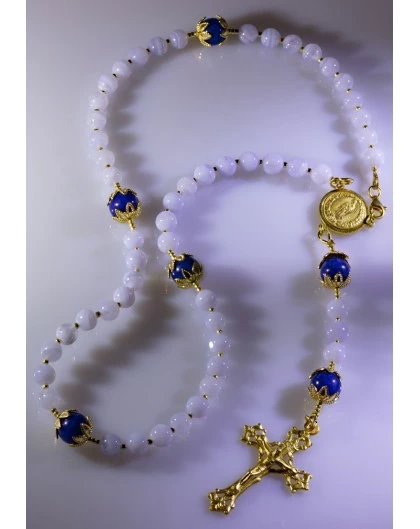 Chalcedony And Blue Jade Rosary 3 Chalcedony And Blue Jade Rosary - Image 3