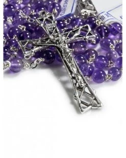 Amethyst Rosary 6 Mm Beads With Design Crucifix