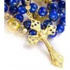 Navy Blue Lapislazuli And Gold Rosary