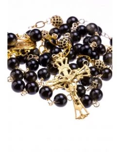 Variegate Dark Obsidian Gold Plated Black Zircons Beads, Sterling Silver Gold Plated