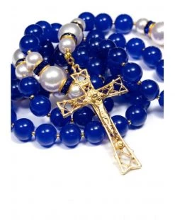 Deep Blue Jade, Pearls, Sterling Silver Gold Plated -vaticangift online store unnamed file 116
