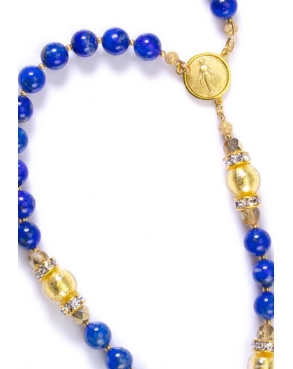 Navy Blue Lapislazuli And Gold Rosary 5 Navy Blue Lapislazuli And Gold Rosary - Image 5