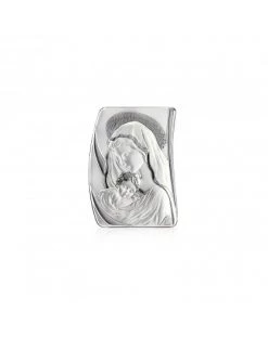 Virgin Mary With Jesus Silver Icon