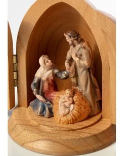 Small Classic Wooden Nativity In A Casket
