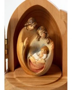 Small Modern Wooden Nativity In A Casket