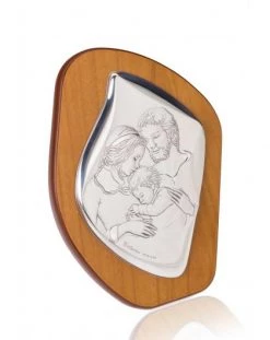 Nativity Silver Icon Plaque On Precious Wood