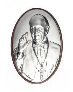 Pope Francis Oval Bilaminate Sterling Silver Icon-2