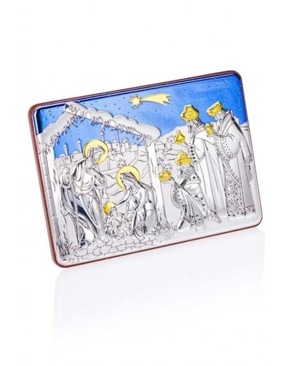 Painted Bilaminate Nativity Scene With Blue Sky 1 Painted Bilaminate Nativity Scene With Blue Sky