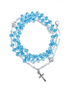 Sky Blue Crystal Rosary Long Bracelet
