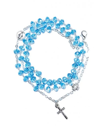 Sky Blue Crystal Rosary Long Bracelet 1 Sky Blue Crystal Rosary Long Bracelet