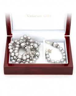 Rosary And Rosary Bracelet Set - Total Gray