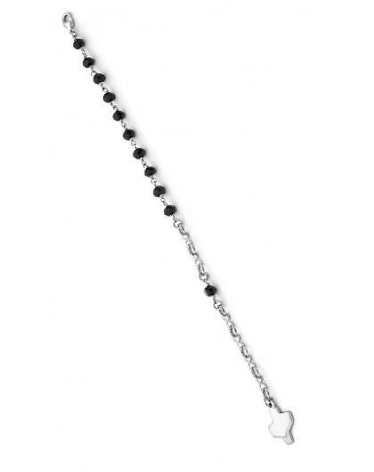 Crystal Bracelet With Design Crucifix - Black 1 Crystal Bracelet With Design Crucifix - Black
