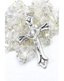 Clear Crystal Drop Rosary