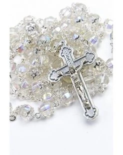 Clear Crystal Metal Rosary