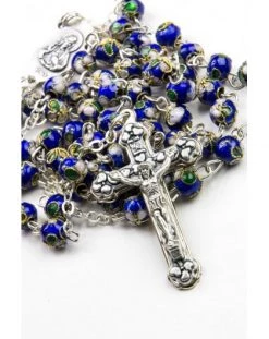 Deep Blue Cloisonne Small Rosary