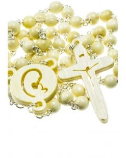 The Shape - Wooden Rosary - White