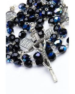 Four Basilicas Black Rosary Small