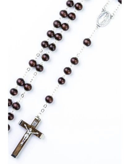 Dark Wood Beads Rosary 2 Dark Wood Beads Rosary - Image 2