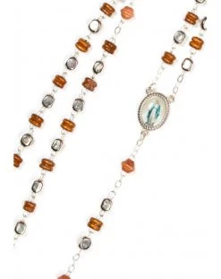 Wood And Metal Beads Rosary