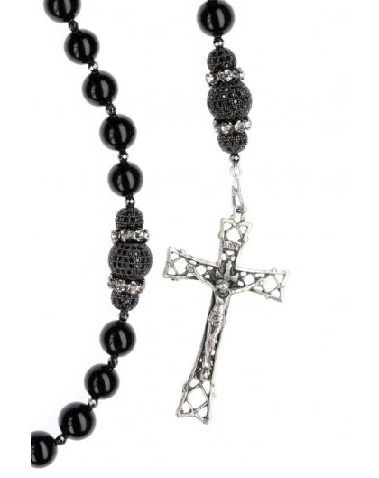 Black Trinity Zircons Rosary 4 Black Trinity Zircons Rosary - Image 4