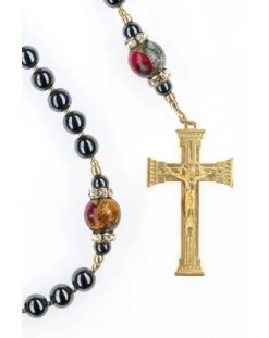 Steel Gray Hematite And Ruby Red Rosary Necklace -vaticangift online store unnamed file 265