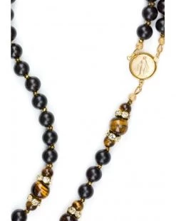 Ebony Wood, Tiger Eye Beads, Strass Rings, Sterling Silver Gold Plated -vaticangift online store unnamed file 321