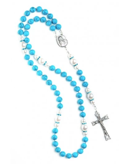 Turquoise, Pearls, Sterling Silver 925 - Big 2 Turquoise, Pearls, Sterling Silver 925 - Big - Image 2