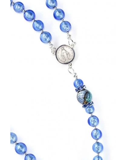 Cornflower Silver Blue Rosary 4 Cornflower Silver Blue Rosary - Image 4