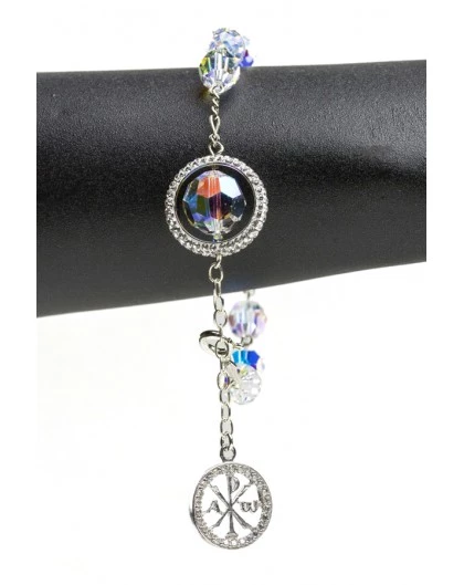 Swarowski Clear Crystal With Strass Ring Rosary Bracelet 1 Swarowski Clear Crystal With Strass Ring Rosary Bracelet