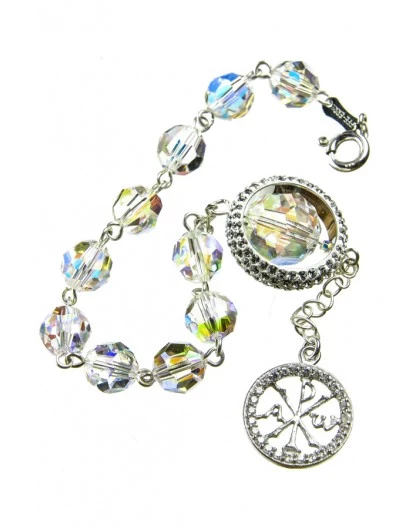Swarowski Clear Crystal With Strass Ring Rosary Bracelet 2 Swarowski Clear Crystal With Strass Ring Rosary Bracelet - Image 2