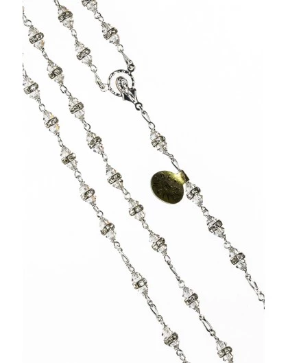 All Clear Crystal With Strass Beads Silver Rosary 4 All Clear Crystal With Strass Beads Silver Rosary - Image 4