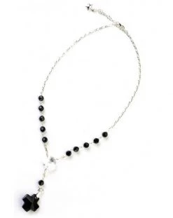 Swarovsky Black And Clear Crystal Necklace