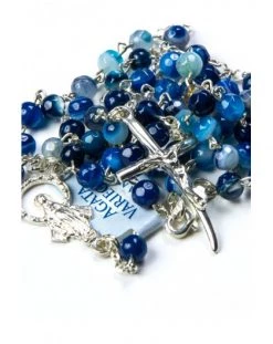 Blue Variegate Agate Sterling Silver Necklace