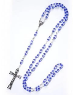 Blue And White Crystal Rosary