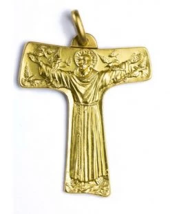 St. Francis From Assisi Tau Gold Plated Extra Small
