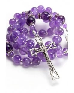 Absolute Amethyst Sterling Silver Precious Crucifix And Center