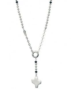 Silver Metal Rosary Necklace - Black Paters -vaticangift online store unnamed file 566