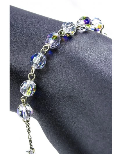 Crystal Circle Rosary Bracelet Clear 2 Crystal Circle Rosary Bracelet Clear - Image 2