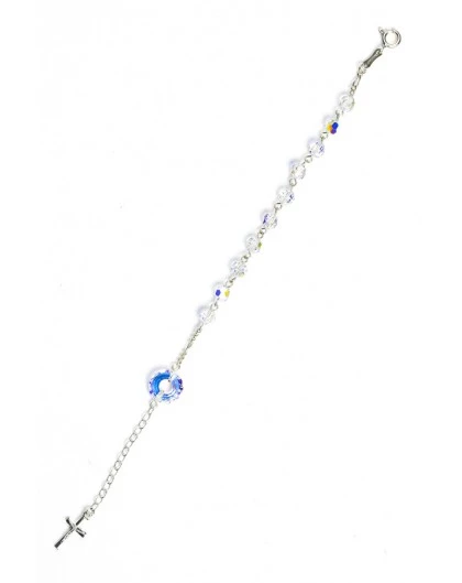 Crystal Circle Rosary Bracelet Clear 3 Crystal Circle Rosary Bracelet Clear - Image 3