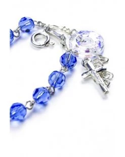 Crystal Circle Rosary Bracelet Light Blue