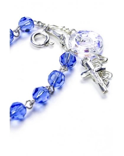Crystal Circle Rosary Bracelet Light Blue 1 Crystal Circle Rosary Bracelet Light Blue