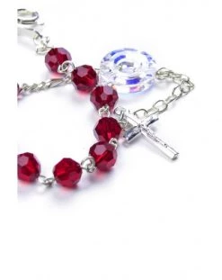 Crystal Circle Rosary Bracelet Red