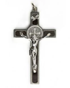 St Benedict Sterling Silver And Steel Crucifix