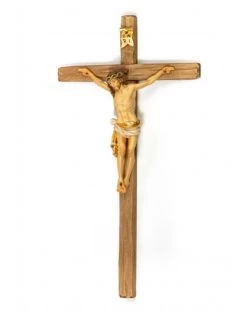 Handcarved Wooden Crucifix White Big