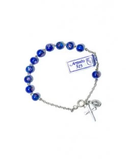 Blue Murano Glass Rosary Bracelet