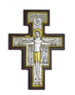 Crucifix Bilaminate Sterling Silver And Gold 1463